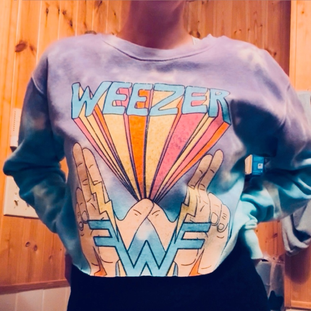 Tie-Dye Cropped Weezer Pullover - Women’s Size Medium
